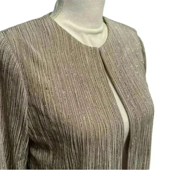 NWT Alex Evenings Shimmering Metallic Jacket with Top Closure Women Petite Small - Picture 1 of 14